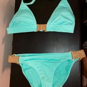 Light turquoise Radio Fuji swimsuit. EC. Size M